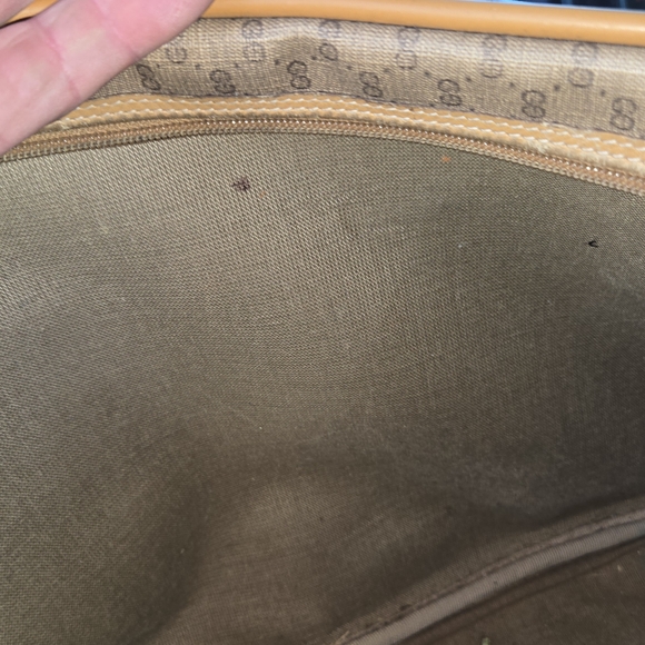 Gucci Brown Monogram Crossbody Bag with Tan Trim - Picture 7 of 16